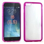 Wholesale iPhone 6 Plus 5.5 inch Gummy Hybrid Case (Pink Clear)